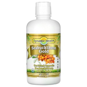 Dynamic Health Seabuckthorn Gold, Certified Organic Seabuckthorn 100% Juice, 32 fl oz (946 ml) - 1 of 3