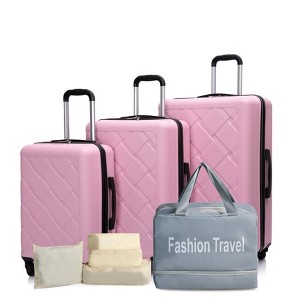 Hrinhom 8-Piece Luggage Sets,3-Piece Hardshell Suitcase with Portable Handbag and Storage Bag Set - 1 of 4