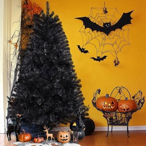 KRISRATE 6FT Premium Hinged Artificial Christmas Tree, 1455 PVC Branch Tips, Easy Assembly & Party Decoration, Foldable Metal Stand, Pink/Green/Black - 1 of 4