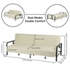 FurnitureR Convertible Folding Sofa Bed with Metal Armrests, Dual-Mode Reclining Backrest, Modern Sleeper Couch for Living Room, Guest Room, Apartment - 3 of 4