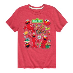 Boys' - Sesame Street - Elmo Sticker Sheet Short Sleeve Graphic T-Shirt - 1 of 4