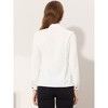 Allegra K Women's Elegant Bow Tie Neck Work Long Sleeve Button Front Shirt - 3 of 4