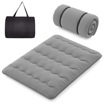 Costway Twin/Full/Queen/King Futon Mattress Japanese Floor Pad Washable Cover Carry Bag Grey