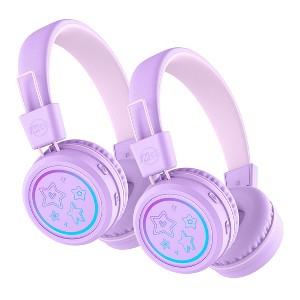 MEE audio KidJamz KJ55BT (2 Pack) Safe Listening Bluetooth Wireless Kid's Headphones with LED Lights - 1 of 4