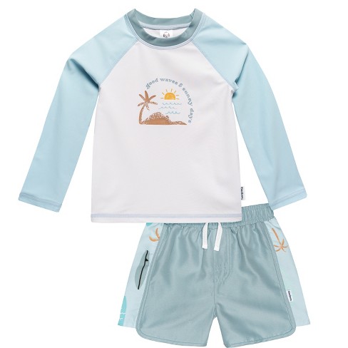 Baby Rash Guard Top & Woven Shorts Set