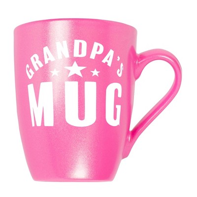 Elanze Designs Father's Day Appreciation Coffee Cup Mug 10 Ounce Ceramic With Shimmery Metallic Finish Grandpa's Mug Princess Pink