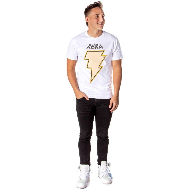 DC Comics Black Adam Mens' Yellow Lightning Bolt Marvel Nemesis T-Shirt, 3 of 5
