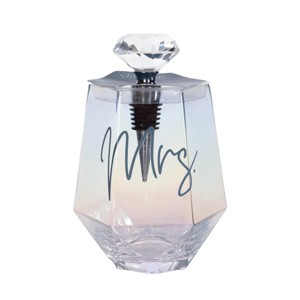 Totalee Gift Mrs. Glass w/ Stopper Set of 2 Glass Clear 18 oz - 1 of 3