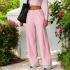 Anna-Kaci Active Women's Elastic Waist Wide Leg Sweatpants with Pockets for Lounge and Casual Wear - 4 of 4