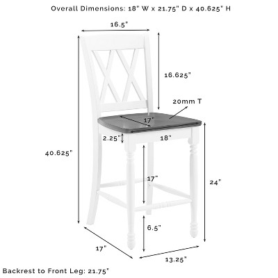 Cherry Wood Shelby 24" Counter Stool Set with Classic Turned Legs