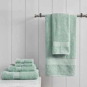 6Pcs 100% Organic Cotton Solid Color Bath Towel Set, Heavy Weight Ultra Soft and Absorbent Bath Towel - 1 of 4
