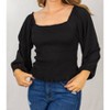 Women's Smocked & Ribbed Top - White Birch - 4 of 4