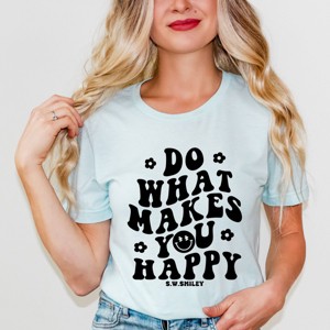 Simply Sage Market S.W.Smiley Makes You Happy Smiley Face Short Sleeve Tee - 1 of 4