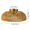 Rennnsan Prynel 19"W 4-Light Drum Woven Ratten Boho Dimmable Ceiling Fan in Gold - 3 of 4