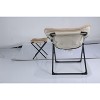 Foldable Living Room Chairs, Faur Fur Soft Lounge for Bedroom, Dorm, Metal Frame Reading Chairs - 2 of 4