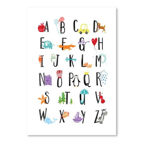 Americanflat Poster Art Print - Watercolor Alphabet By Elena David -  18x24 : Target