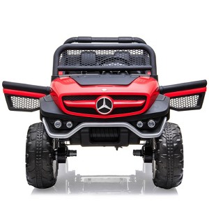 Ride On Truck Car for Kids, 2 Seater 24V  Licensed Mercedes Benz, Toddles Electric Car, Ride On Toy with Led Lights, USB&Music - 1 of 4