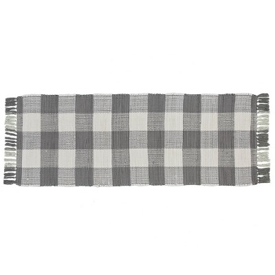 Park Designs Buffalo Check Rag Rug Runner 2x6 Dove : Target