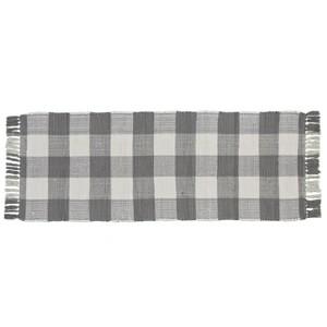 Park Designs Buffalo Check Rag Rug Runner 2X6 Dove - 1 of 3