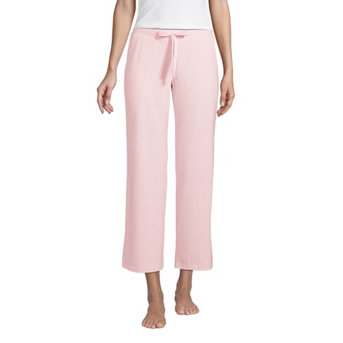 Lands' End Women's Petite Lounge Mid Rise Wide Leg Crop Pajama Pants - X- small - Soft Tea Rose : Target