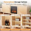 VINGLI Fireplace TV Stand for up to 70 inch TVs, Rattan Entertainment Center with Electric Fireplace Heater & Adjustable Shelves - 4 of 4
