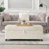 Lyngins Modern Large Sofa Storage Ottoman with Wheels, Linen Fabric Storage Bench, Couch Ottoman with Storage, Work as Coffee Table, 400 lbs Capacity - 2 of 4