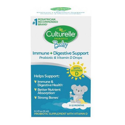 Culturelle Baby Grow + Thrive Probiotics + Vitamin D Drops for Babies and Infants, with Vitamin D - 0.30 fl oz