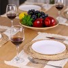 Handmade Boho Placemats Set of 6 - Natural Cotton Burlap and Water Straw Woven Combination Table Mats - 2 of 4