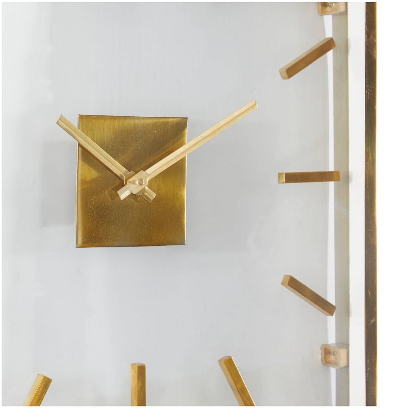 Stainless Steel Wall Clock with Clear Face Gold - Olivia & May, 3 of 6