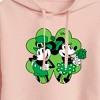 Women's - Disney - Mickey Minnie Shamrock Cropped Graphic Hoodie - 2 of 3