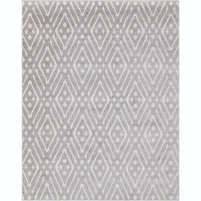 Sabrina Soto Geo-Gray Easy-Care 8' x 10' Outdoor Area Rug