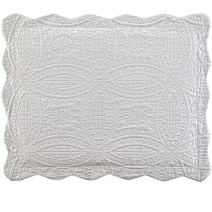 Collections Etc Bridget Textured Ring Design Scalloped Edge Pillow Sham - 1 of 3