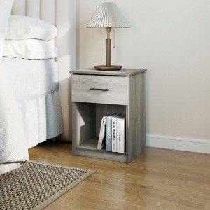HOMLUX Modern End Table Nightstand Storage Drawer Display Shelf Beside Bedroom - 1 of 4