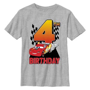 Boy's Cars Lightning McQueen 4th Birthday T-Shirt - 1 of 4