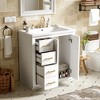 Dronkon Bathroom Vanity with Ceramic Sink, Solid Wood Frame Storage Cabinet with 3 Drawers & Soft-Closing Doors - 4 of 4