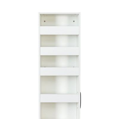 Vynxaria 7-Tier Slim Pull-Out Storage Shelf: Open Shelves with Handle for Kitchen, Living Room & Narrow Spaces