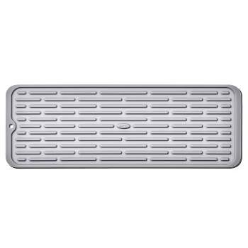 OXO 12.25-in x 11.25-in Back Center Drain Silicone Sink Mat in the