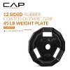 CAP Barbell 2" Olympic Pro Rubber Coated Cast Iron Plate - Black - 2 of 4