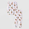 Toddlers' 4pc Bluey Cotton Long Sleeve Christmas Pajama Set - Cream/Blue - 2 of 4
