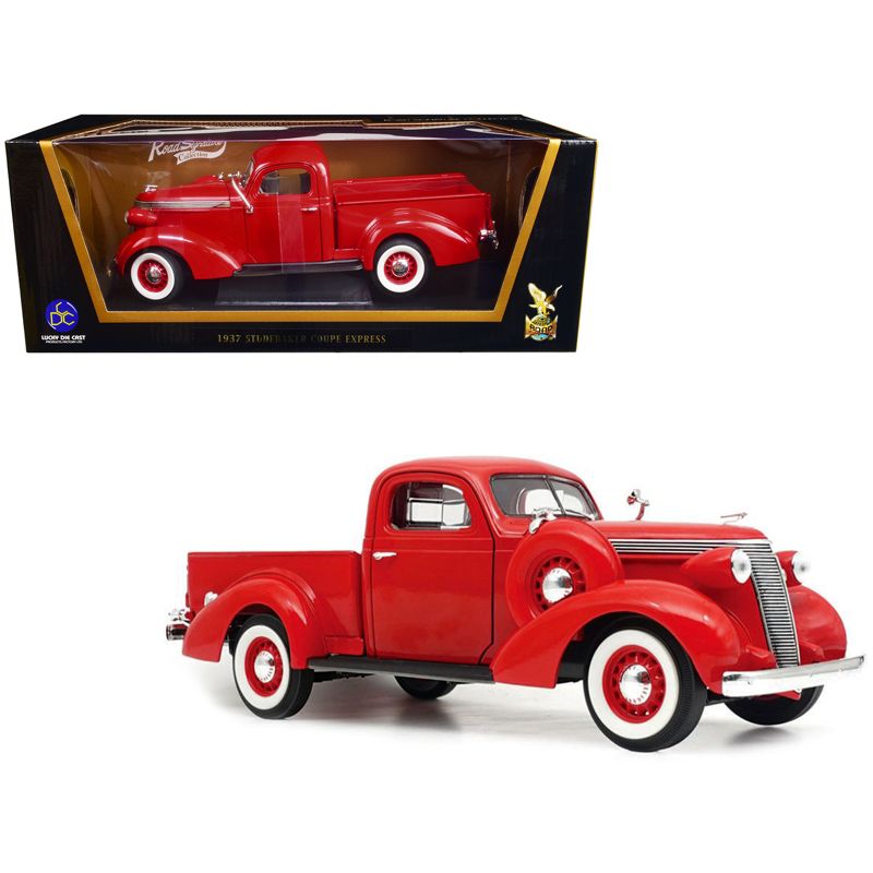 1937 Studebaker Coupe Express Pickup Truck Red 1/18 Diecast Model Car by Road Signature, 1 of 4