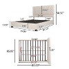 GDFStudio Brandi Contemporary Tufted Upholstered Queen Bed Frame with Diamond Stitching - 3 of 4