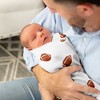 Sweet Jojo Designs Boy Swaddle Baby Blanket Watercolor Sports Theme Brown and White - 3 of 4