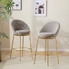 Christopher Knight Home Manlio Indoor Metal Frame Upholstered Barstools with Curved Backrest (Set of 2) - 2 of 4