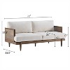 Christopher Knight Home Quince 72" Rubberwood and Rattan 3-Seater Sofa with Cushion - 3 of 4