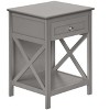 Vynxaria Transitional 2-Tier Accent Table - Grey Veneer Finish, 19" L x 15.75" D x 25" H - 3 of 4