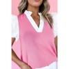 Amaryllis Women's Ruffle Sleeve Blouse V-Neck Contrast Trim Elegant Statement Top Versatile - 4 of 4