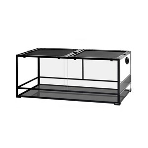 REPTI ZOO 85 Gallon Reptile Glass Terrarium, 48" x 24" x 18" Double Hinge Door - 1 of 4