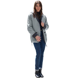 Roaman's Plus Size Hooded Nylon Jacket - 1 of 4