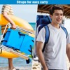 CAVINAS 2PC Folding Beach Chair with Wood Handrail & Headrest Pillow,Adjustable 4-Position Portable Chair for Outdoor,Lawn,Backyard - 3 of 4