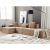 129.5'' Terrycloth L-Shaped Modular Sofa, Italian Minimalist Tofu Block Design, Left-Hand Facing, Free Installation with 2 Pillows - 2 of 4